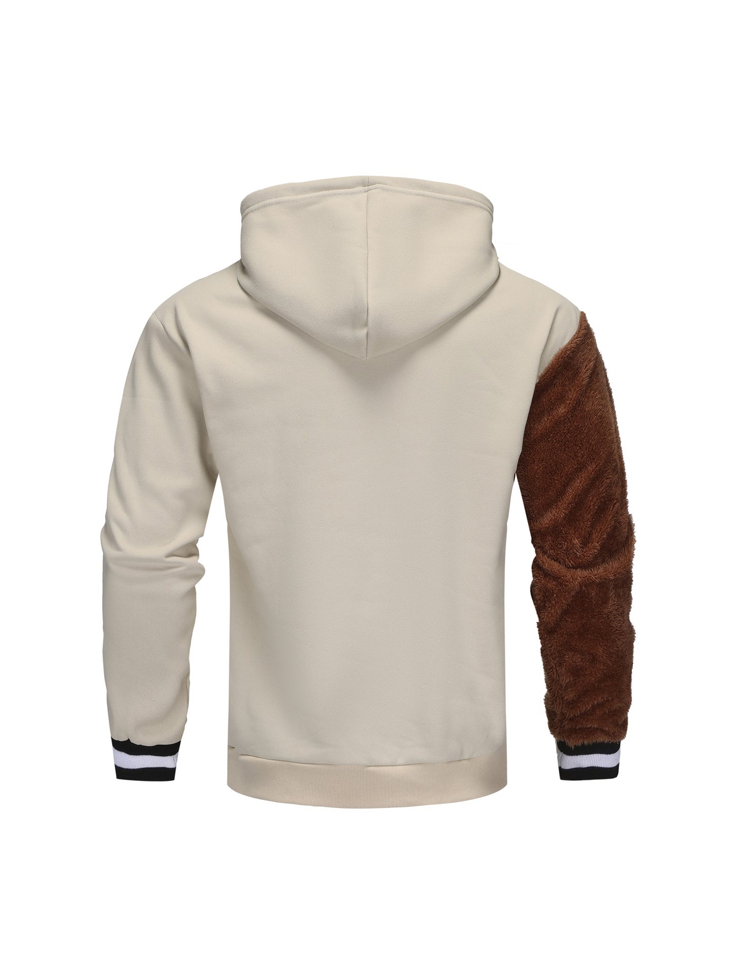 Men's Color Block Bruin Graphic Print Hoodie, Casual Long Sleeve Hooded Sweatshirt For Fall Winter Outdoor