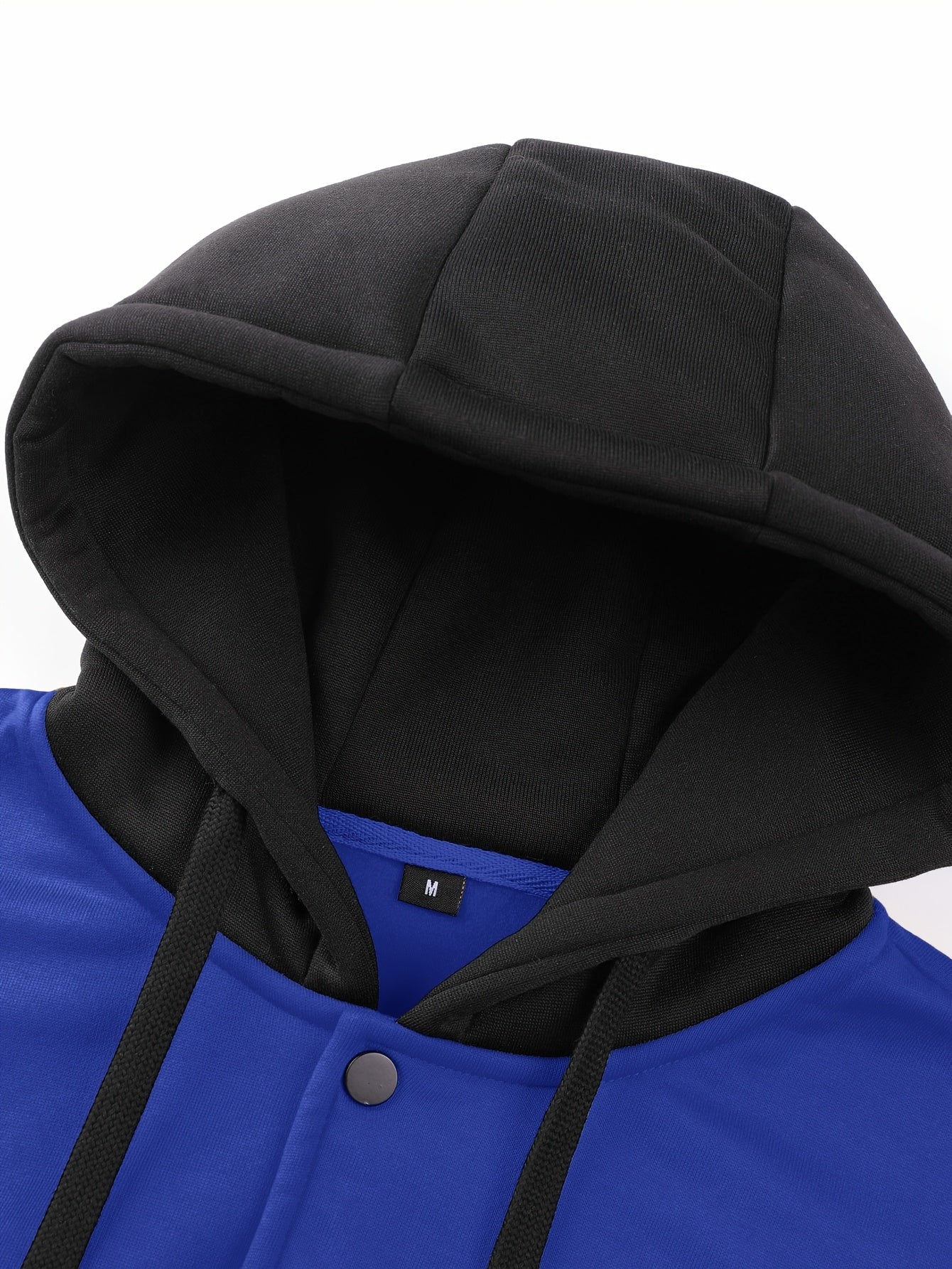 1pc Men'S Casual Knit Fabric Hooded Jacket with Letter Print, Long Sleeve, Snap Closure, Pocket Detail, No Lining - Daily & Casual Wear Baseball Style Hoodie