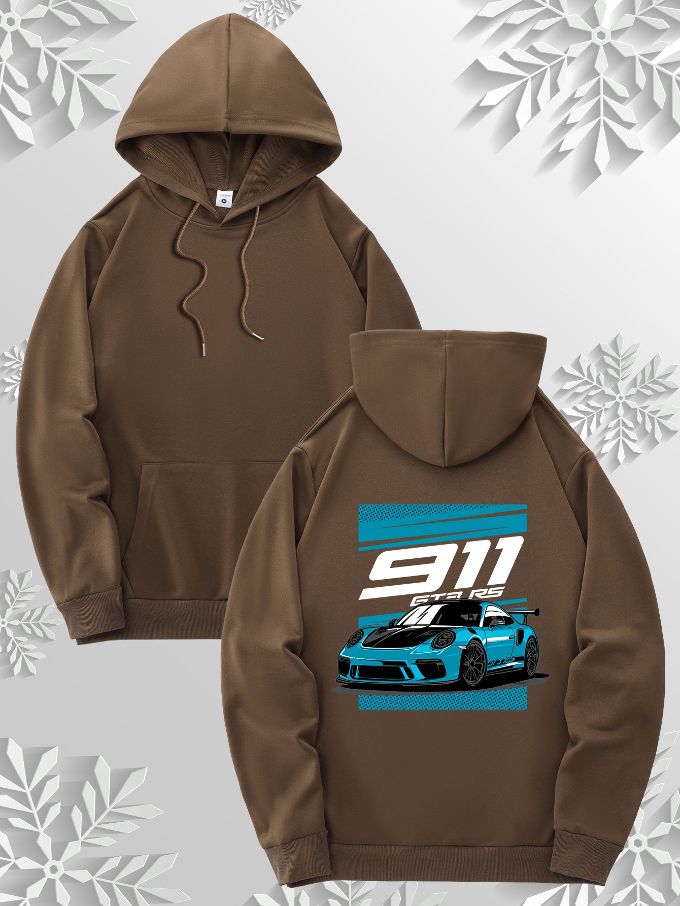 Cartoon sports car style hoodie | Cool racing car print design on the back, simple front, paying tribute to the classics, 9 colors to freely match, the best choice for car enthusiasts!