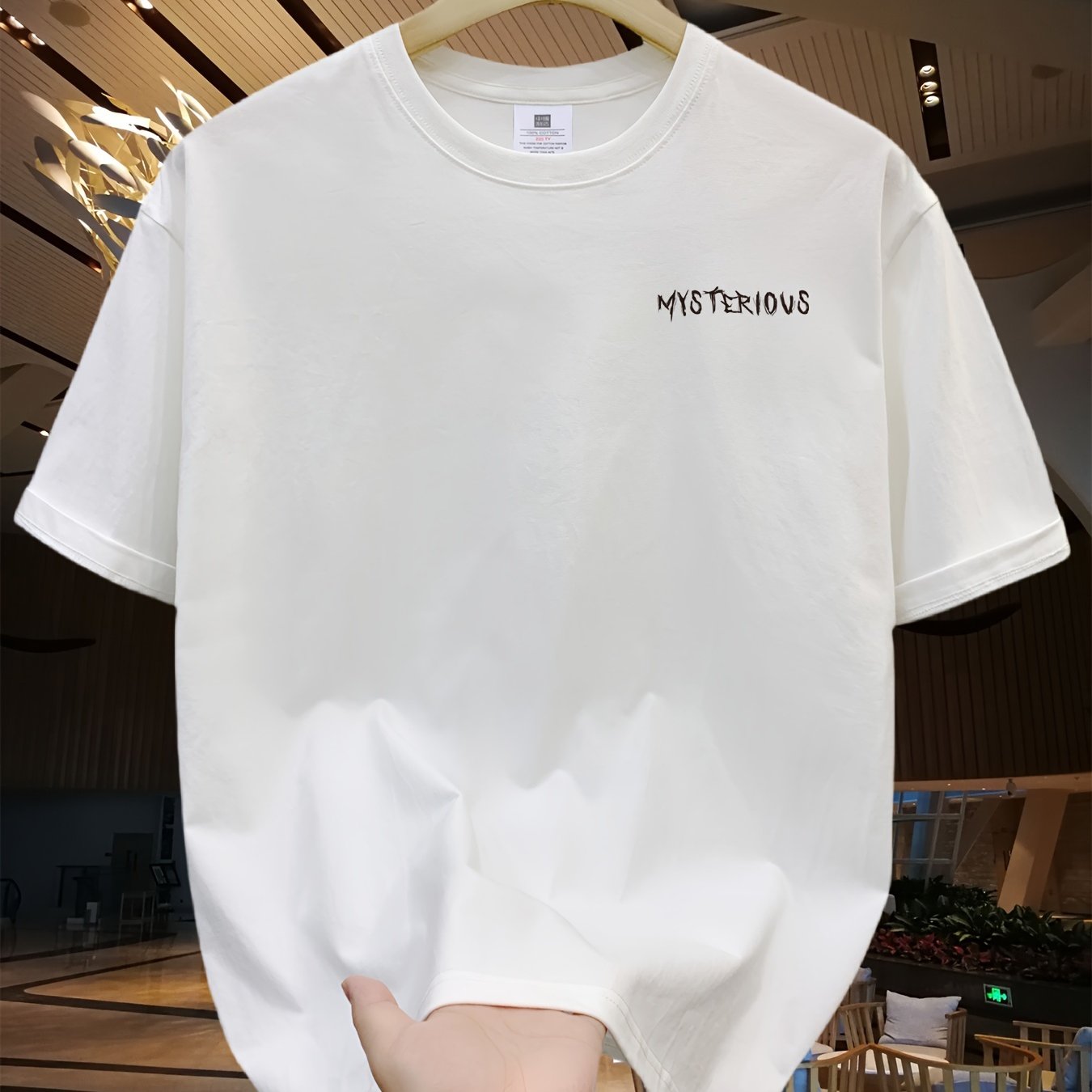 Men's Loose 100% Cotton Portrait Graphic Print T-shirt, Casual Short Sleeve Crew Neck Tee, Men's Clothing For Summer Outdoor