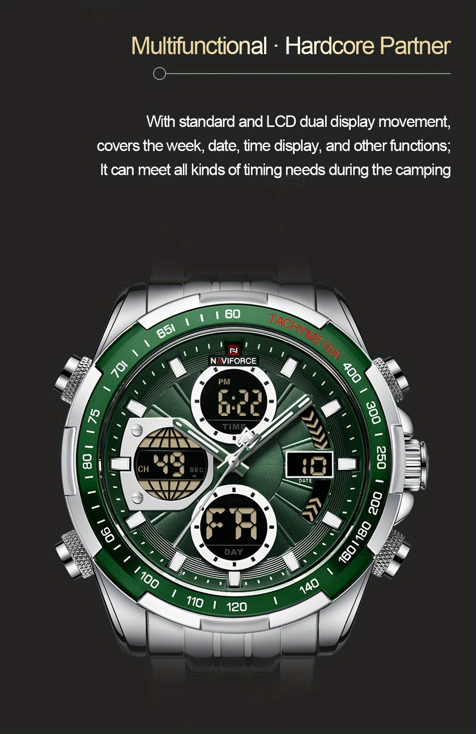 NAVIFORCE Watches with Dual Display, Waterproof Men'S Watch, Perfect for Gifting.
