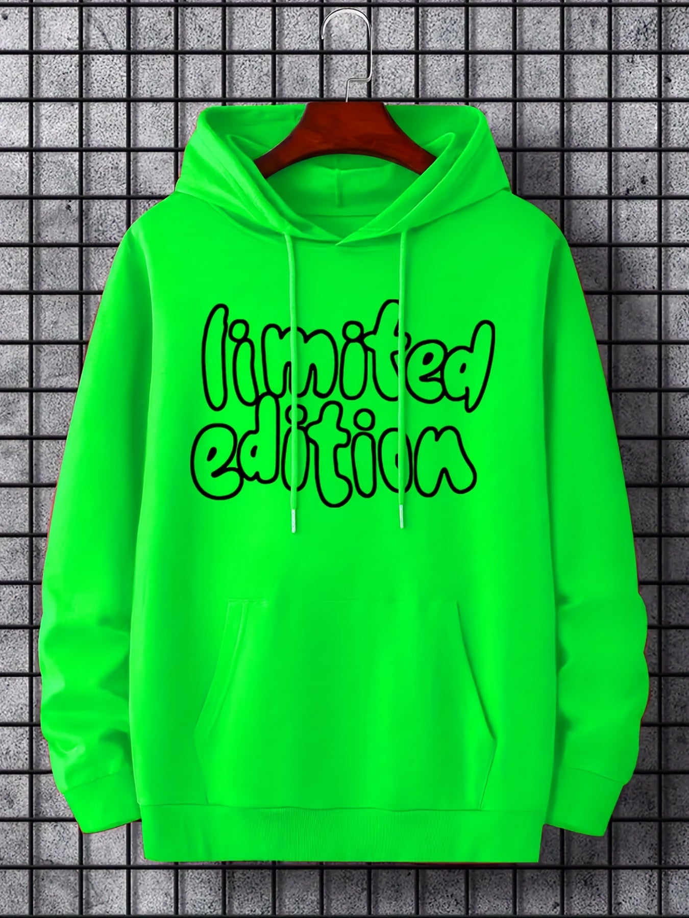 ''Limited Edition'' Graphic Men's Fleece Casual Drawstring Hoodie Sweatshirt Long Sleeve Fashion Hooded Pullover Hoodies With Pocket