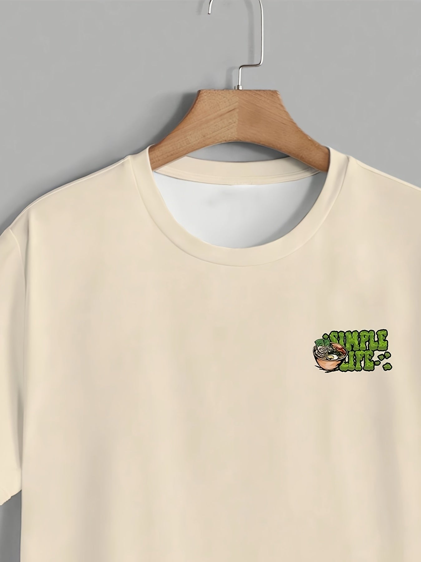 Men's Summer Essential T-Shirt - Casual Street Style with "SUPER GREAT" Cartoon Print, Crew Neck, 100% Polyester Blend, Regular Fit, Machine Washable