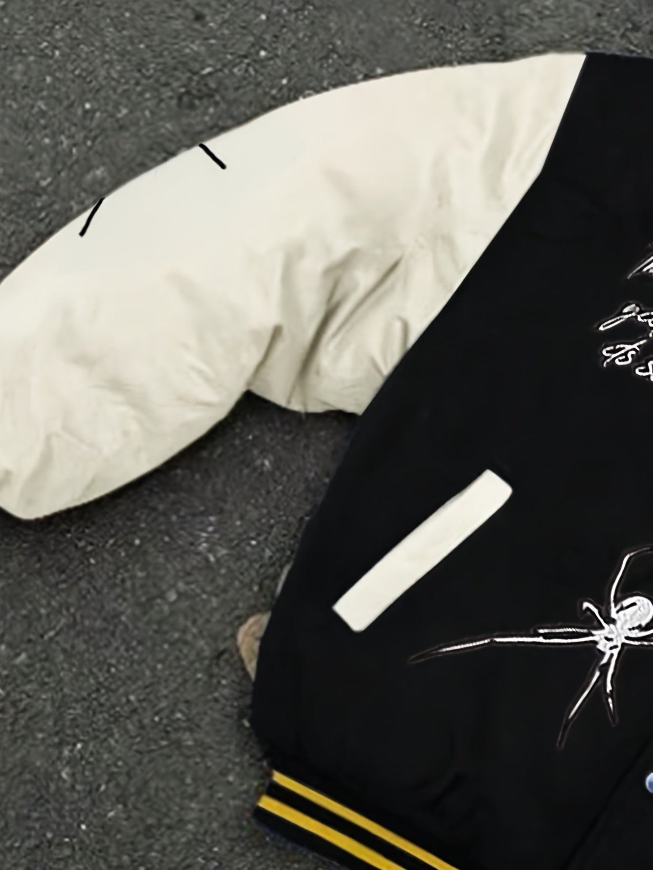 Trendy Fall Fashion Two-Piece Set: Casual Spider & "Remember My Name" Print Baseball Jacket with Pockets - Polyester, Snap Closure, Long Sleeves for Couples