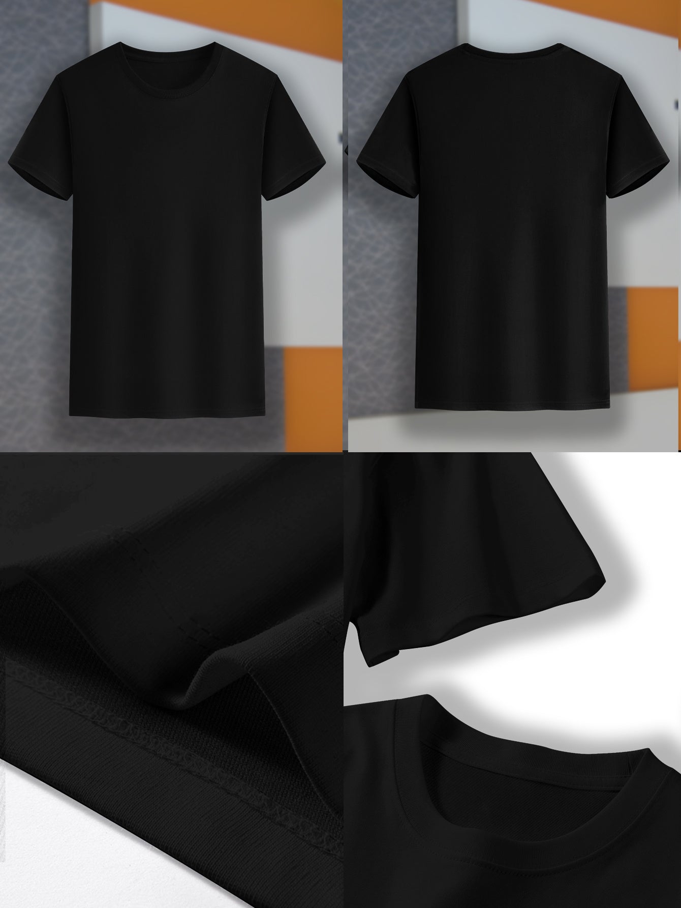 Men's Plus Size Black T-Shirt with Panda Graphic - Casual, Non-Stretch Polyester, Crew Neck, Short Sleeve Tee for Summer, Oversized T Shirt