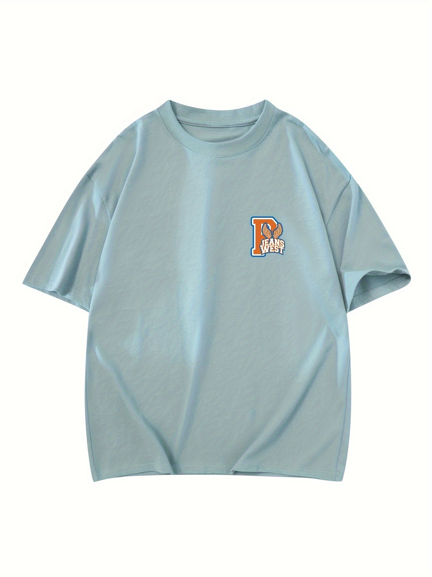 Men's Casual Cotton T-Shirt with Unique Letter Print - Loose Fit, Round Neck, Short Sleeve Tee for Summer