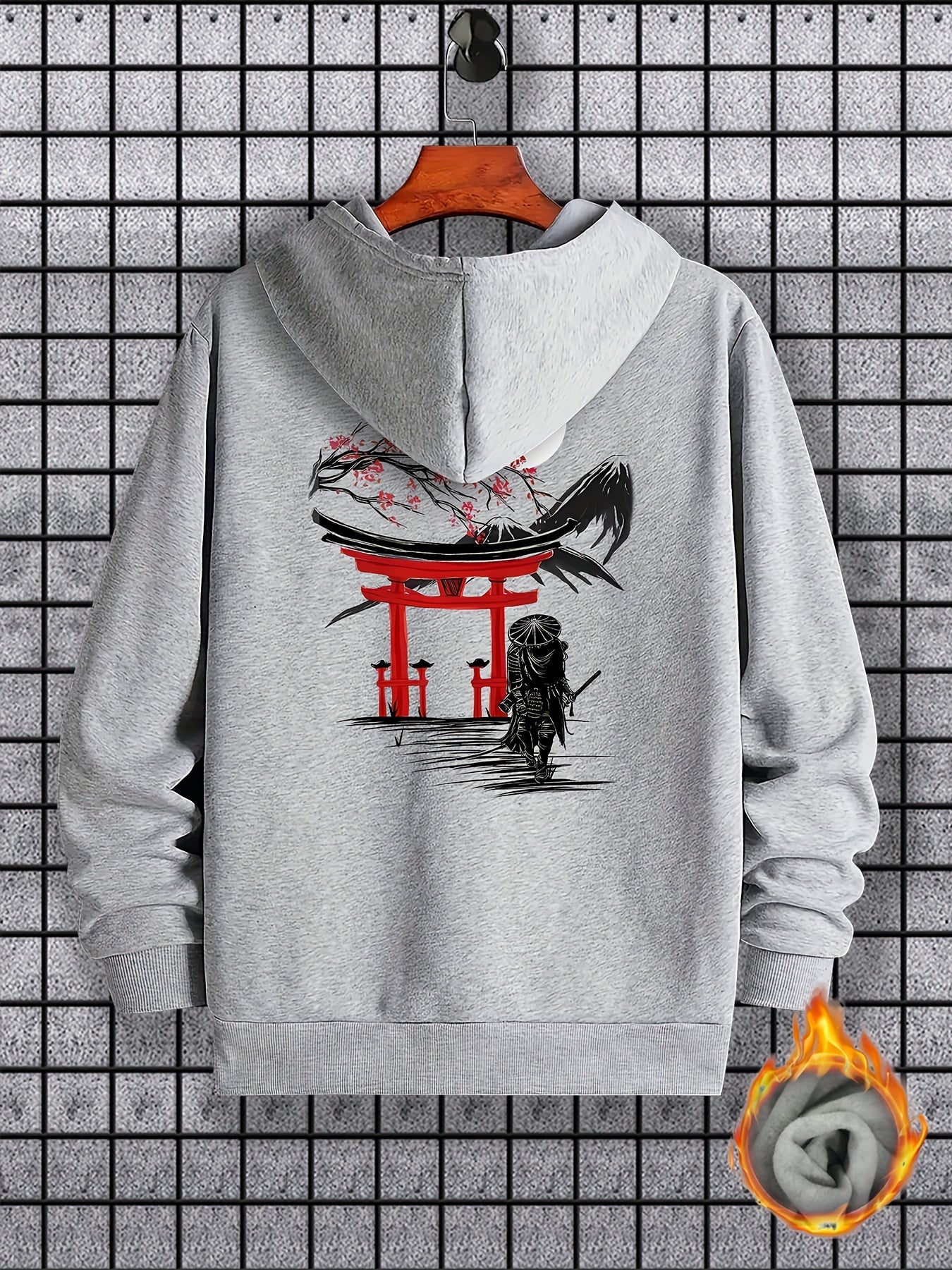 Men's Long Sleeve Ancient Style Knight Pattern Print, Hoodies Street Casual Sports And Fashionable With Kangaroo Pocket Sweatshirt, Suitable For Outdoor Sports, For Autumn And Winter, Fashionable And Versatile
