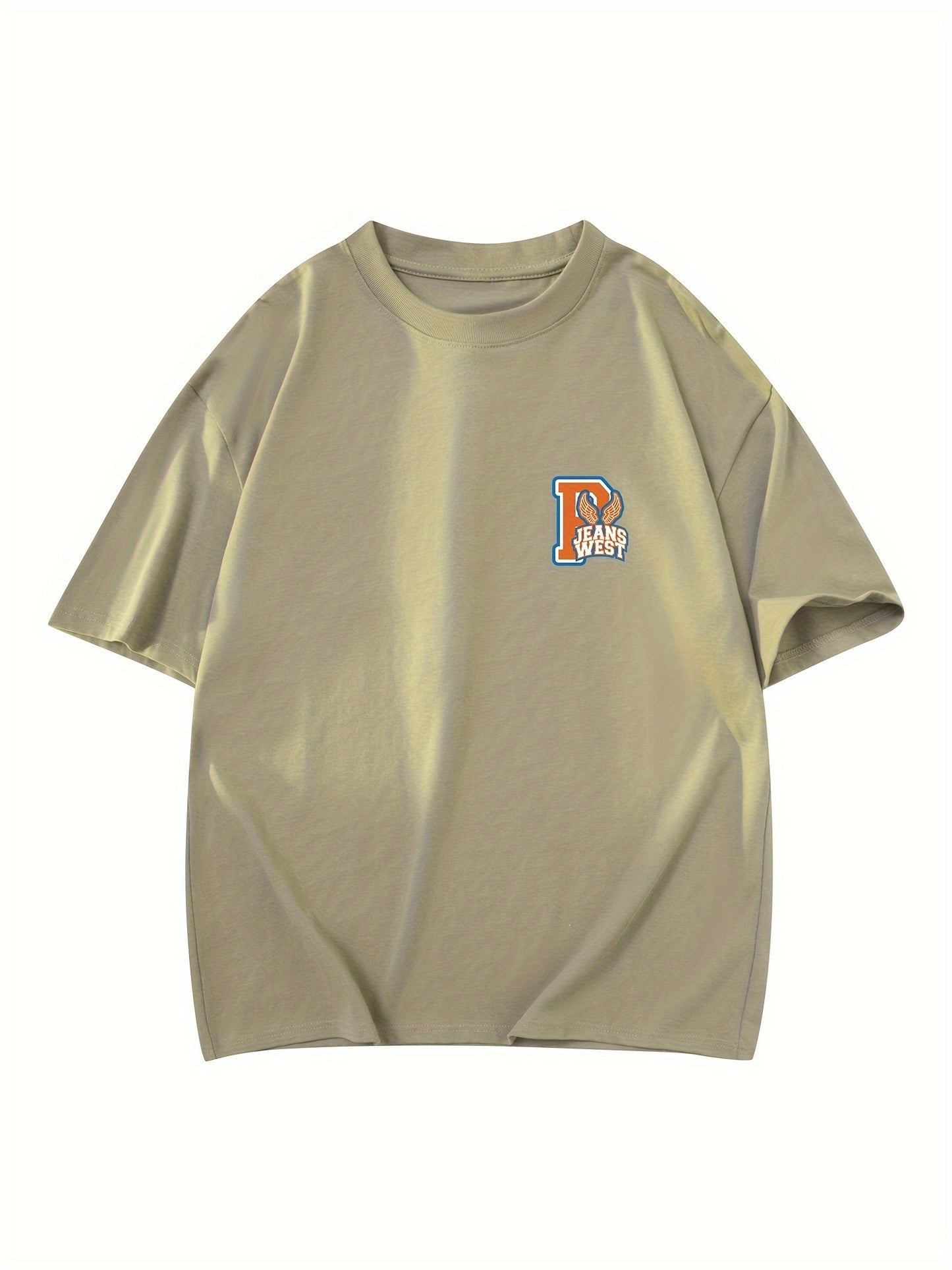 Men's Casual Cotton T-Shirt with Unique Letter Print - Loose Fit, Round Neck, Short Sleeve Tee for Summer