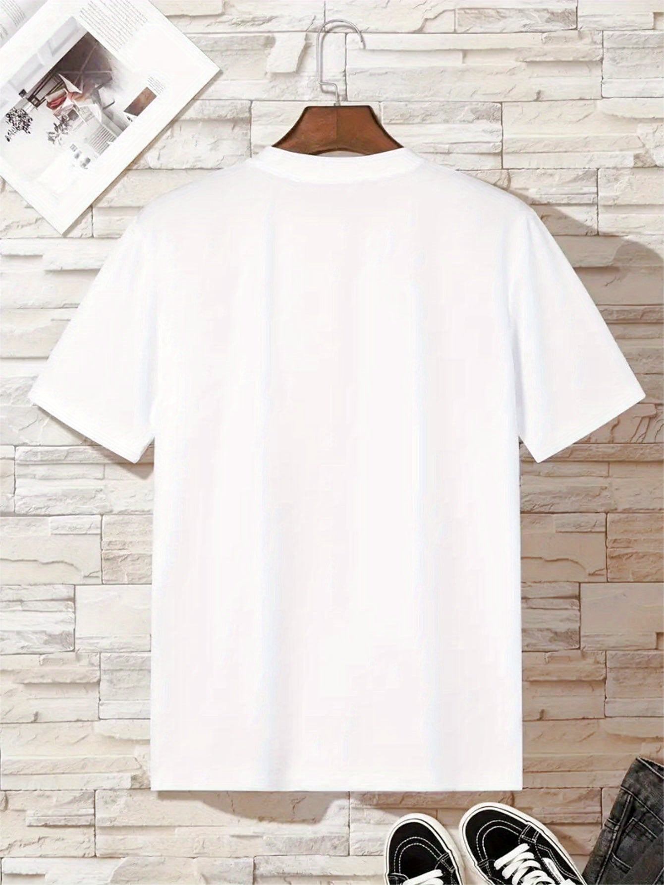 Men's Casual Cartoon Skull Graphic Tee - Soft Polyester, Round Neck, Short Sleeve, Machine Washable