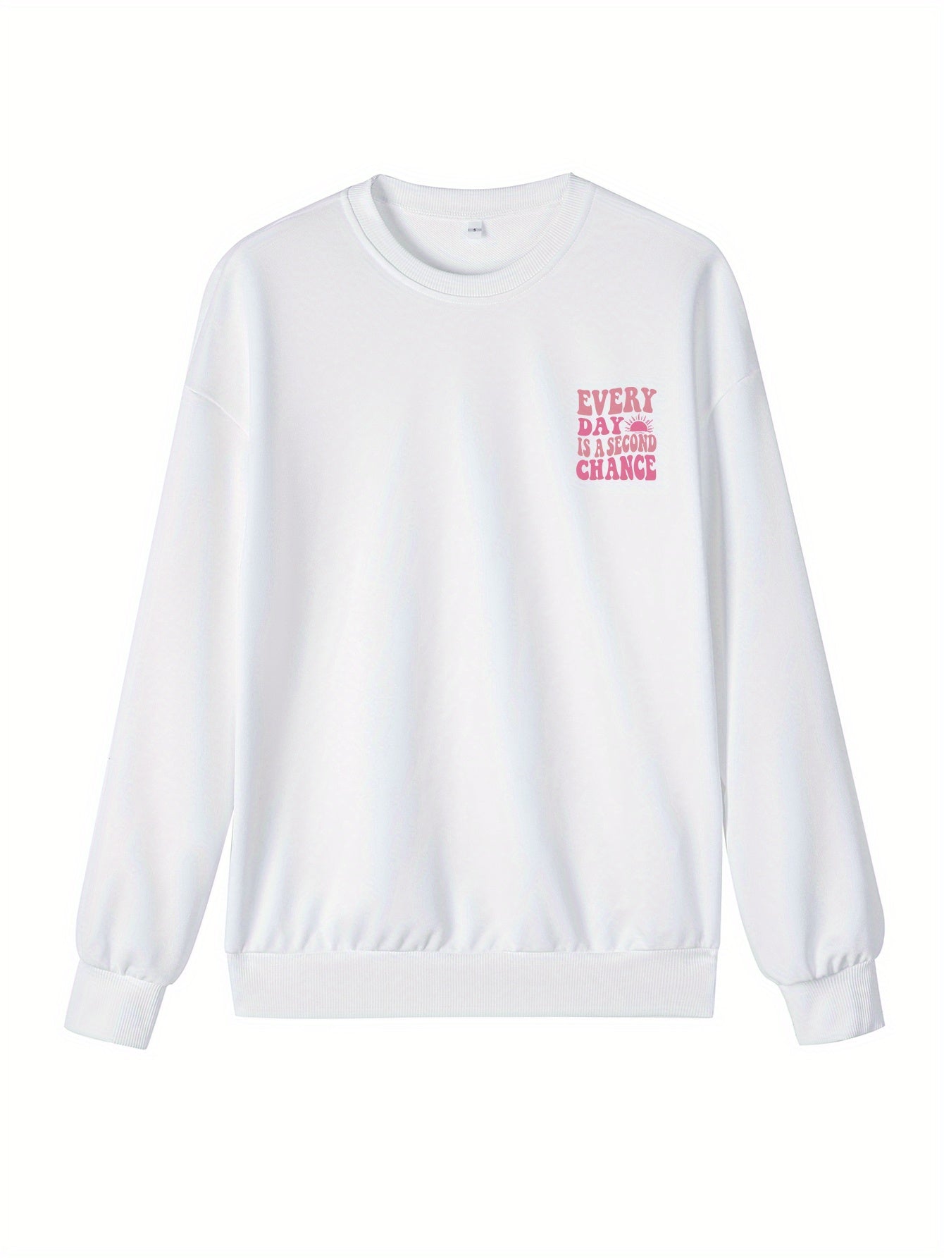 Letter Print Pullover Sweatshirt, Casual Long Sleeve Crew Neck Sweatshirt For Fall & Winter, Women's Clothing