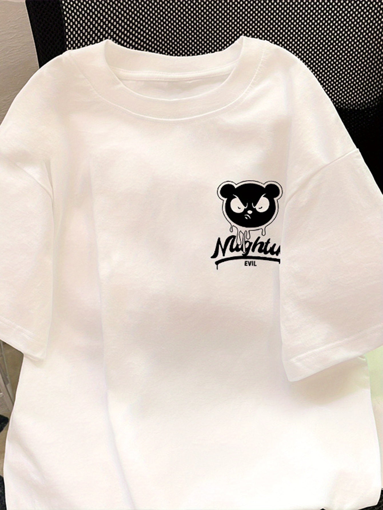 Men's 100% Cotton Bear Graphic Print T-shirt, Casual Short Sleeve Crew Neck Tee, Men's Clothing For Summer Outdoor