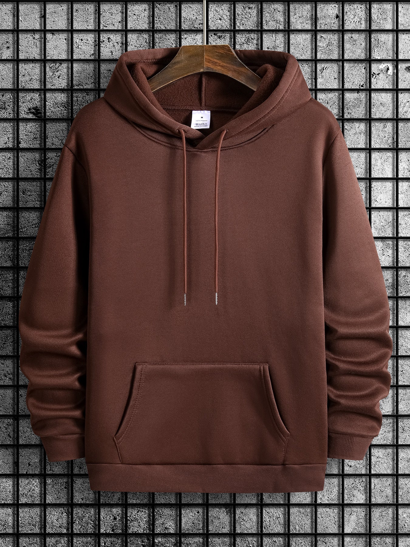 Men's Navy Blue Hooded Sweatshirt - "IT's NEVER LUCK IT's ALWAYS GOD" Print, Casual Polyester Knit, Long Sleeve with Kangaroo Pocket, Machine Washable for Spring & Autumn