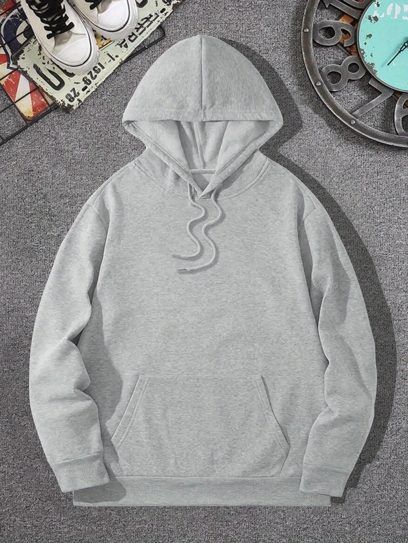 Spring/Fall Casual MVP Basketball Graphic Hoodie for Men - Knitted Fabric Regular Fit with Slight Stretch - Polyester & Elastane Blend, Geometric-Pattern, Hooded Pullover - Fashion Sportswear