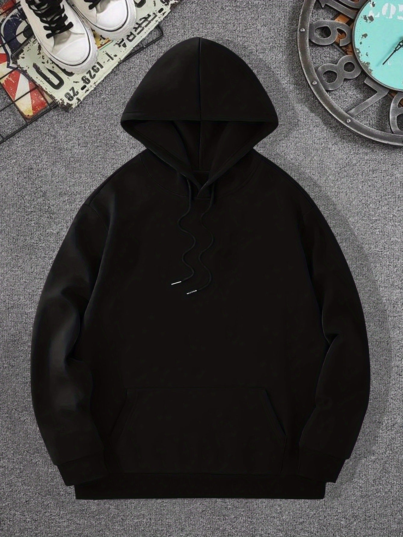 Spring/Fall Casual MVP Basketball Graphic Hoodie for Men - Knitted Fabric Regular Fit with Slight Stretch - Polyester & Elastane Blend, Geometric-Pattern, Hooded Pullover - Fashion Sportswear
