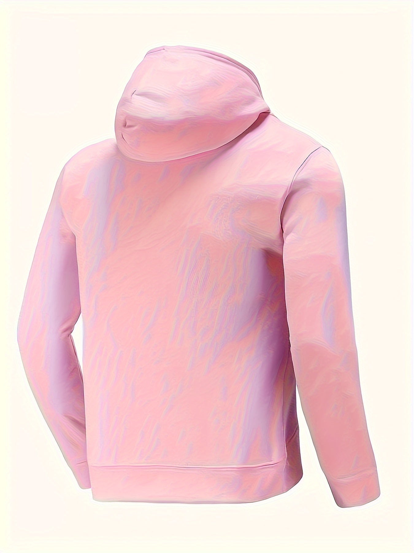 Men's Casual Printed Hoodie with Teddy Bear Design - 100% Polyester Knit Fabric with Slight Stretch, Regular Fit, Hooded Collar Style, Solid Color with Graphic Print, Casual Long Sleeve Pullover
