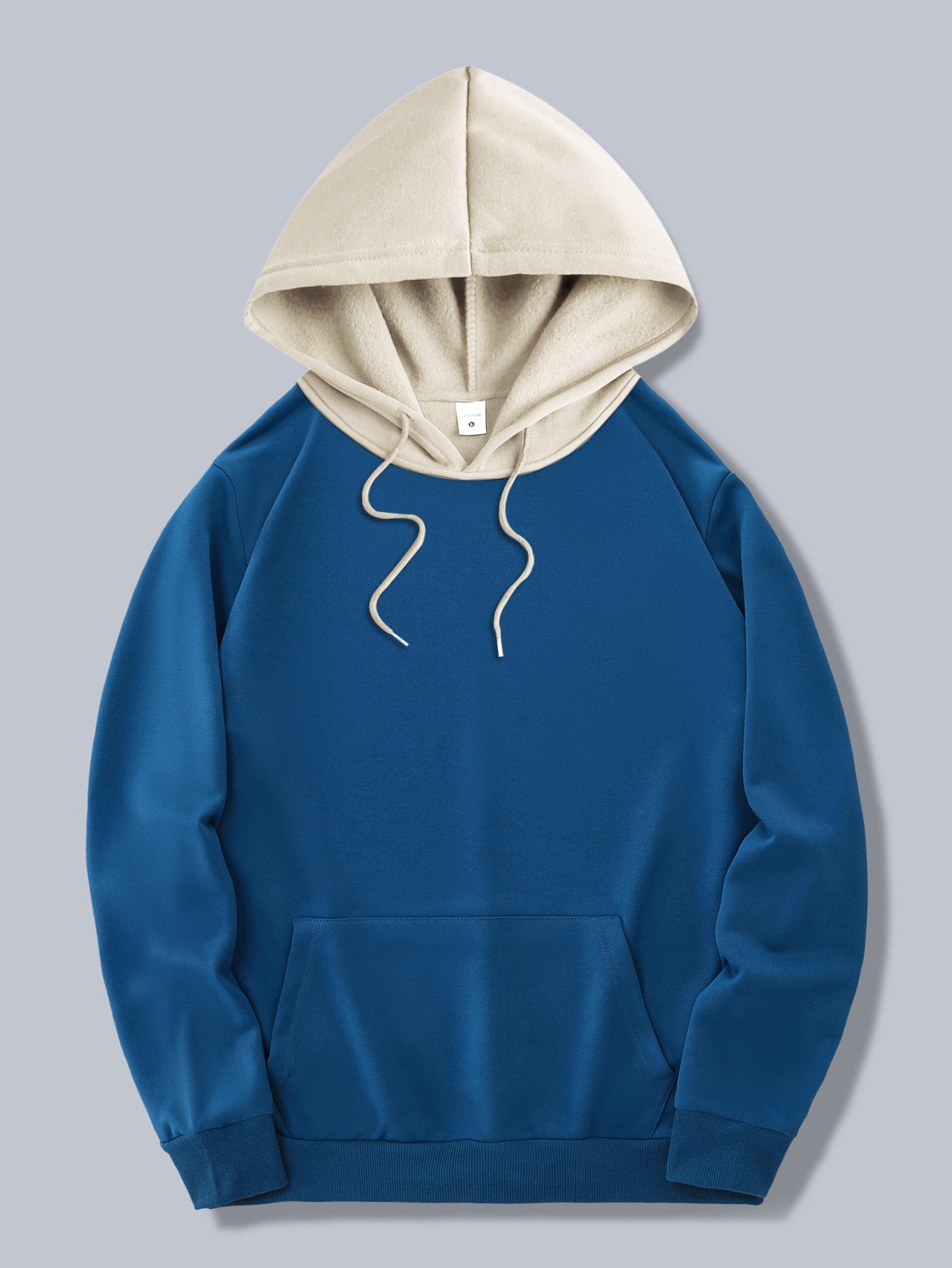 Men's Trendy Color-Block Hoodie with Drawstring & Kangaroo Pocket - Casual Letter Print Pullover, Perfect for Fall/Winter