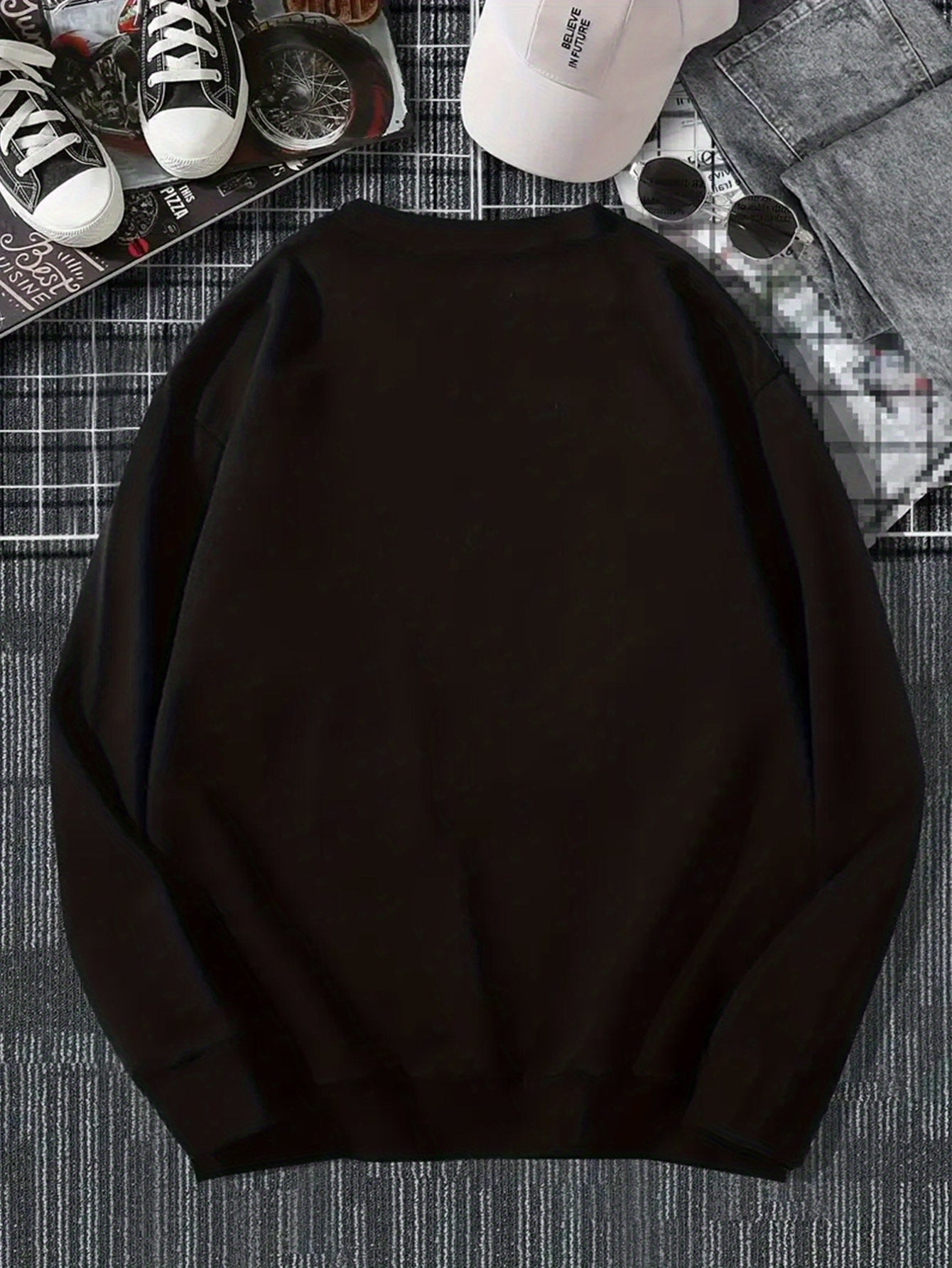 A Casual Sports Sweatshirt With A Simple Panda Print For Women With Long Sleeves And A Round Neck.