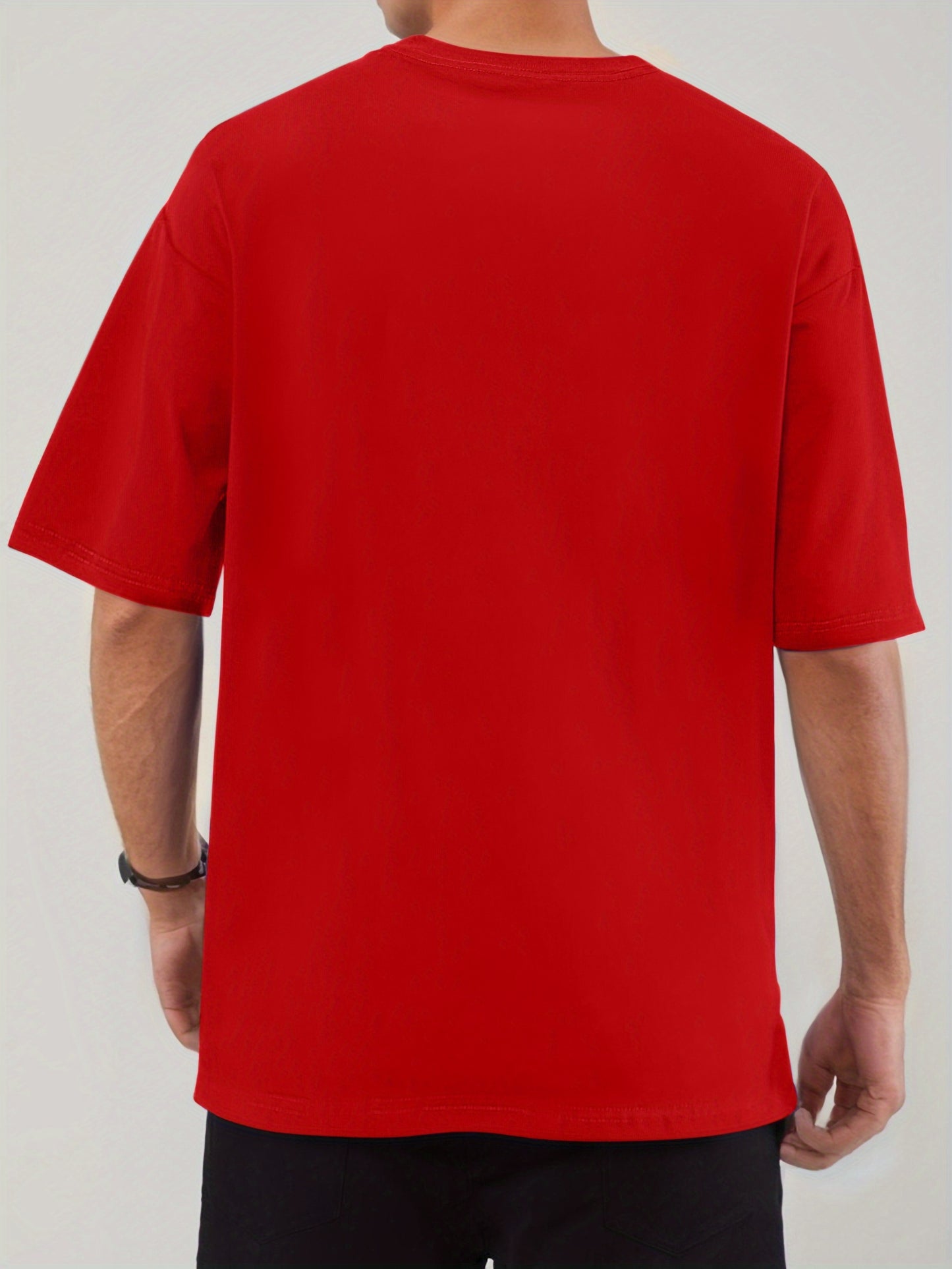 1pc Men'S Casual Rapper Print T-Shirt, Polyester Knit Fabric with Slight Stretch, Crew Neck, Short Sleeve, Summer Patterned Tee