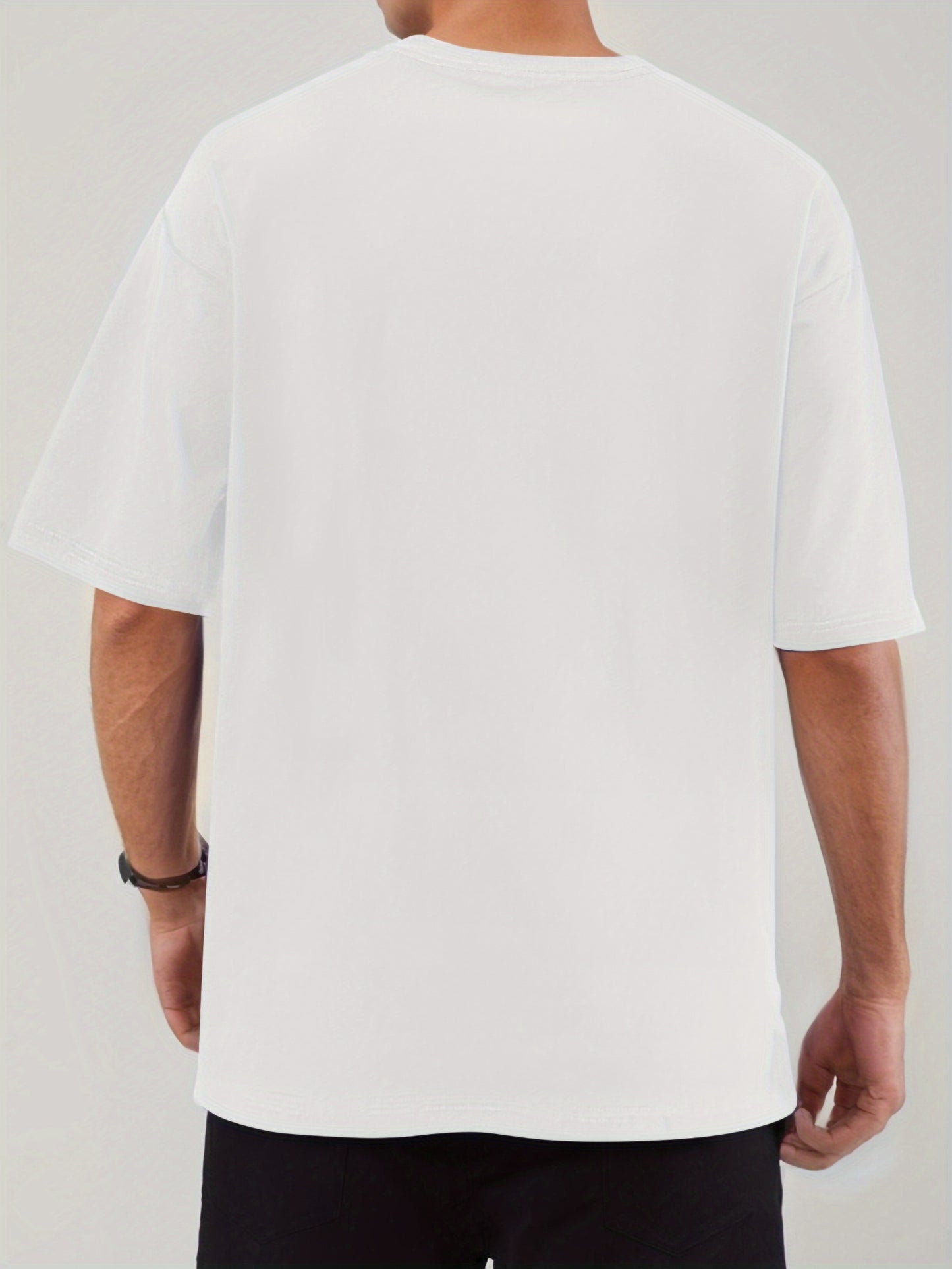 1pc Men'S Casual Rapper Print T-Shirt, Polyester Knit Fabric with Slight Stretch, Crew Neck, Short Sleeve, Summer Patterned Tee