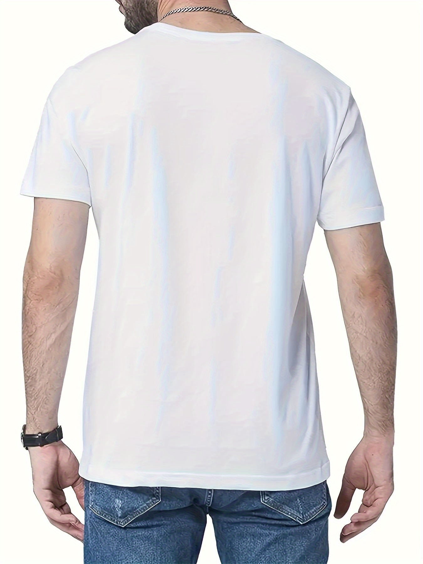Men's Casual Summer Tee - Purple Drink Print, Short Sleeve, Crew Neck, Stretch Fabric, Machine Washable, Regular Fit T-Shirt for Casual Attire