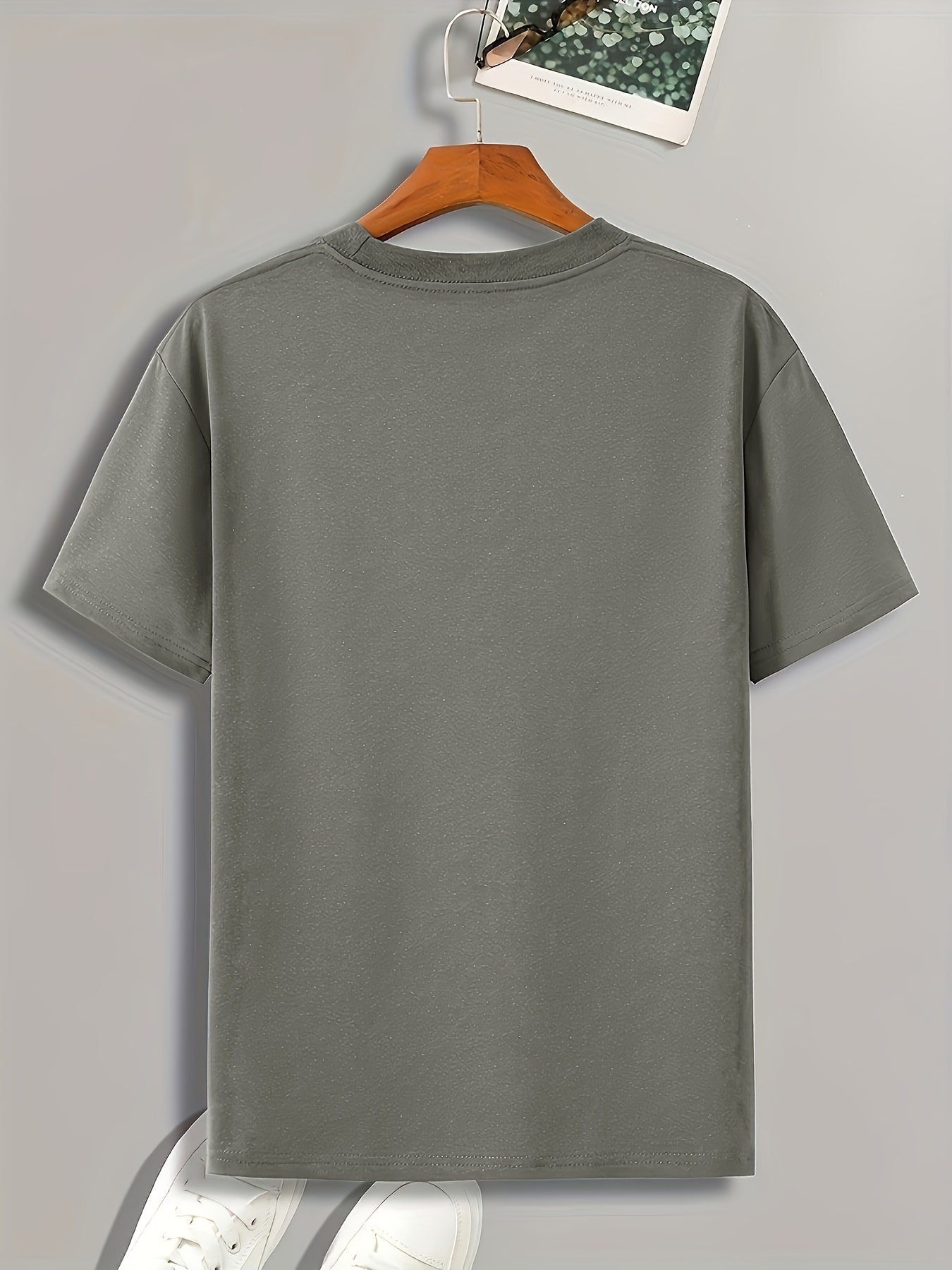 Men's Casual Summer Tee - Purple Drink Print, Short Sleeve, Crew Neck, Stretch Fabric, Machine Washable, Regular Fit T-Shirt for Casual Attire