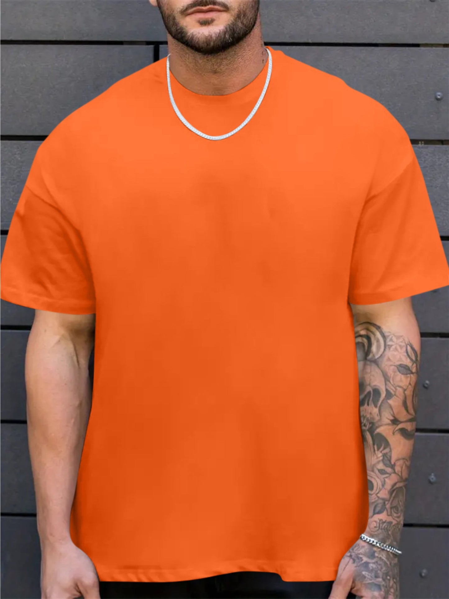 Men's Casual Vintage-Style Earth Skull Graphic Tee - Loose Fit, Breathable Polyester, Machine Washable, Round Neck T-Shirt with Unique Print Design, PLUS SIZE