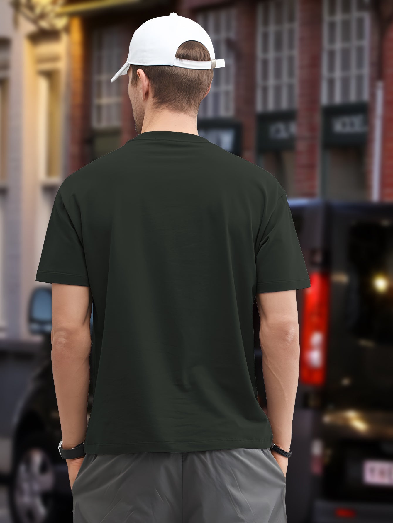 Men's Plus Size Black T-Shirt with Panda Graphic - Casual, Non-Stretch Polyester, Crew Neck, Short Sleeve Tee for Summer, Oversized T Shirt