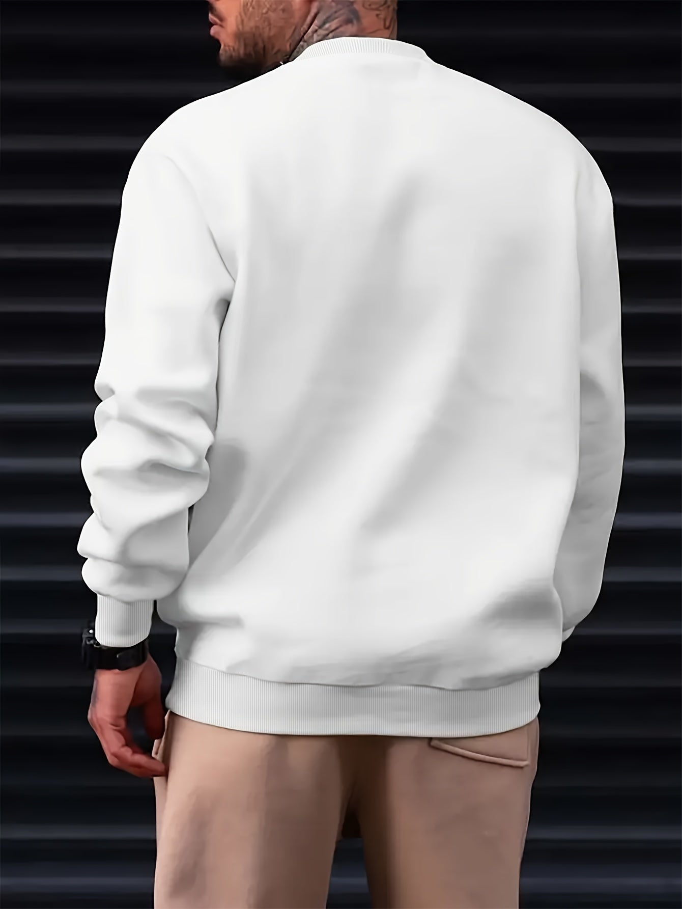 Thin European and American Men's Casual Sports Style Round Neck Geometric Letters NASA1987 Pattern Print Hoodie