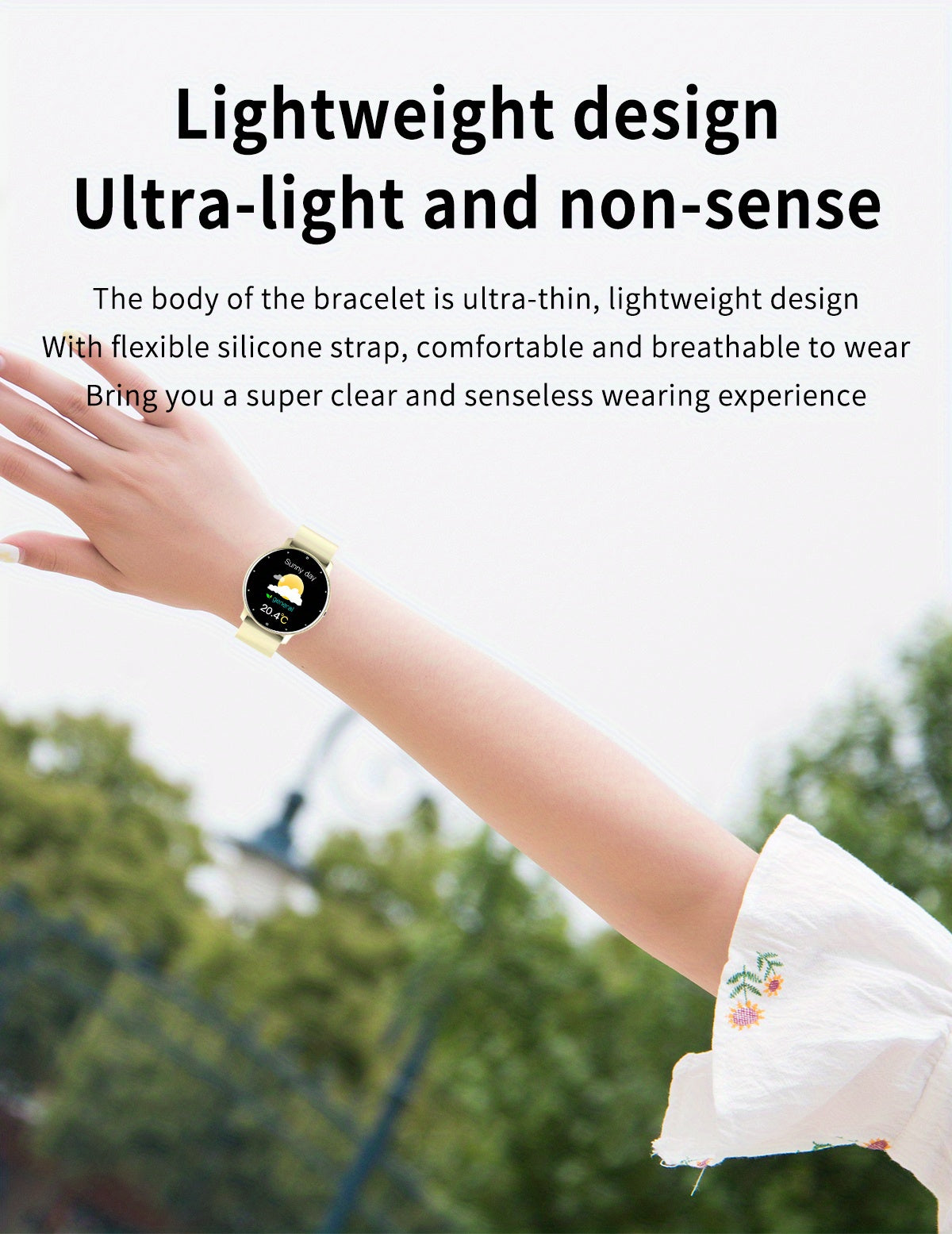 LIGE Smart Watch for Men & Women, Sports Multifunction,, Full Touch Screen, Zinc Alloy Case, Stainless Steel Strap, Digital Display, Date Feature, Rechargeable Lithium Polymer Battery, Compatible with Android & iOS, Round Dia