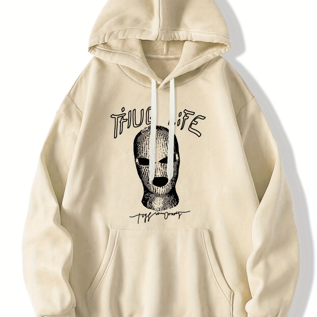 Mask Pattern Print Hooded Sweatshirt, Hoodies Fashion Casual Tops For Spring Autumn, Men's Clothing