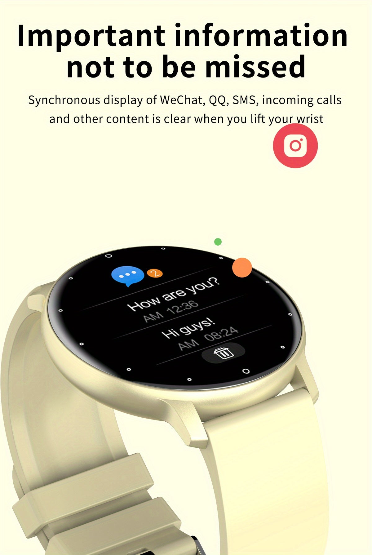 LIGE Smart Watch for Men & Women, Sports Multifunction,, Full Touch Screen, Zinc Alloy Case, Stainless Steel Strap, Digital Display, Date Feature, Rechargeable Lithium Polymer Battery, Compatible with Android & iOS, Round Dia