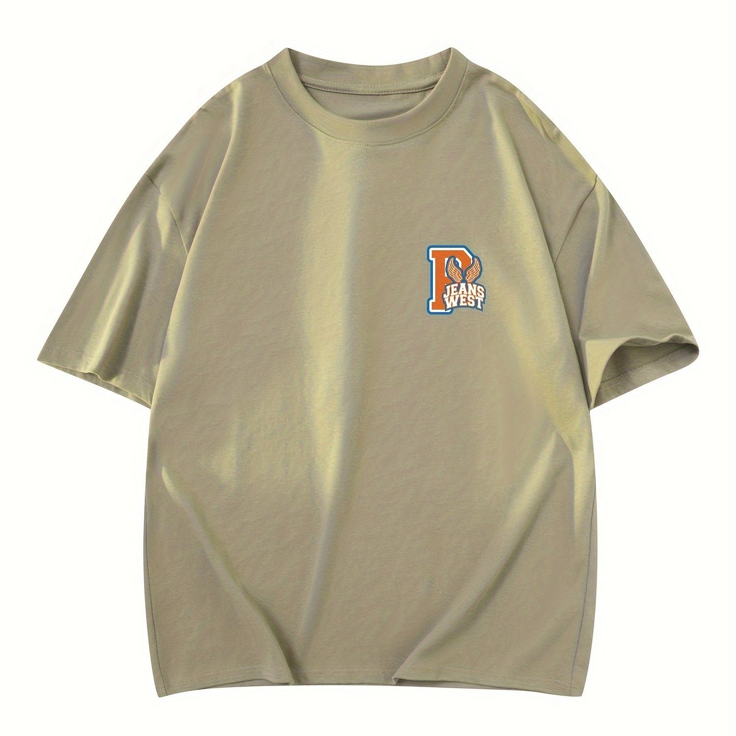 Men's Casual Cotton T-Shirt with Unique Letter Print - Loose Fit, Round Neck, Short Sleeve Tee for Summer