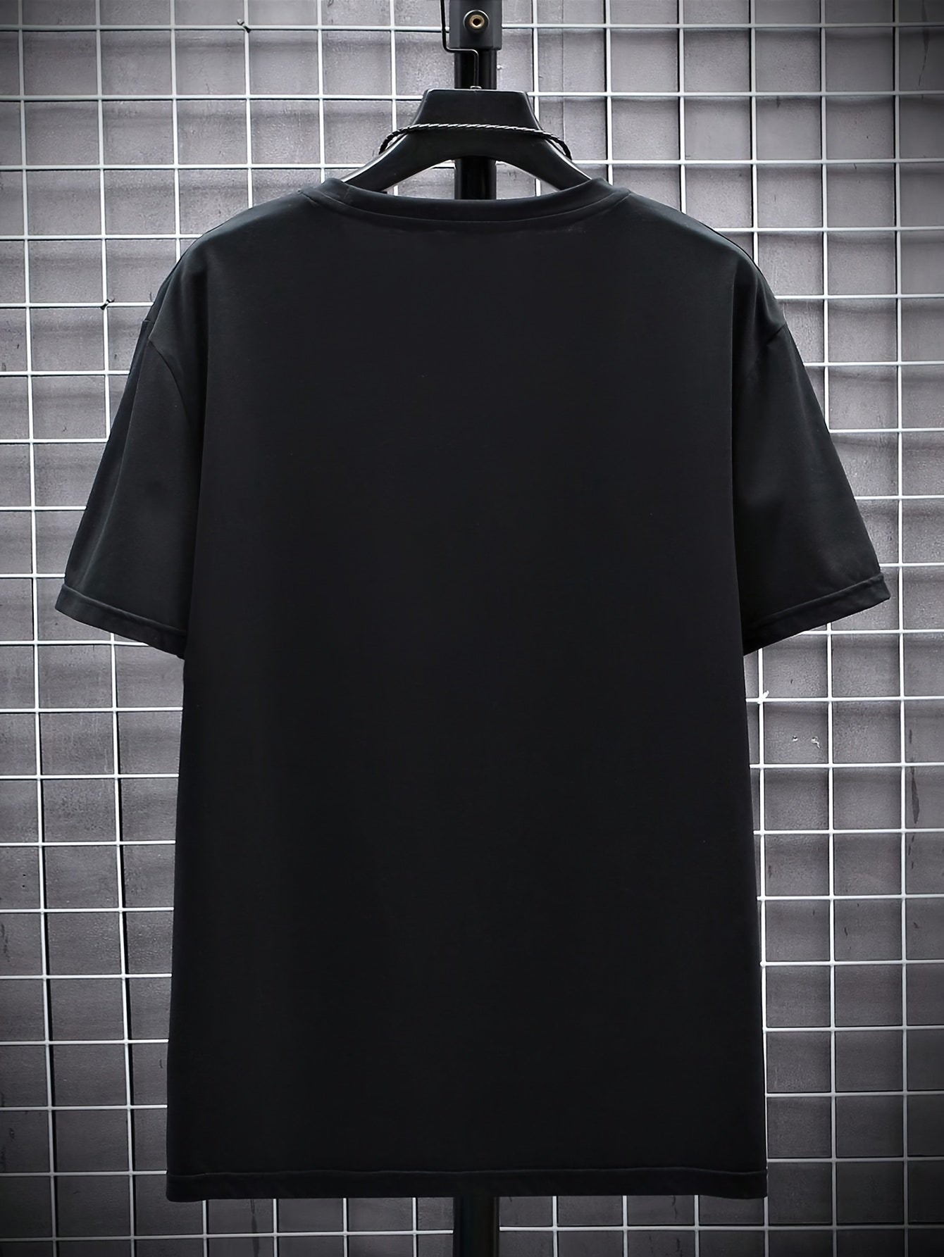 1pc Men's Casual Polyester T-Shirt with Geometric Pattern Print, Round Neck, Short Sleeve, Regular Fit, Summer Tee - 180gsm Knitted Fabric