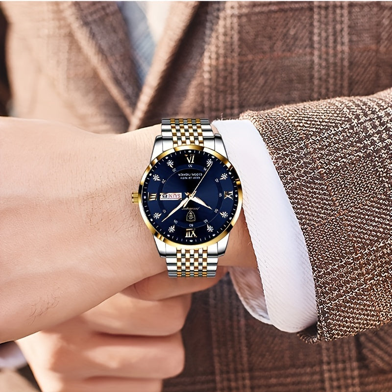 Men's Stylish Quartz Watch - 1 Piece, Elegant Timepiece for Formal Occasions