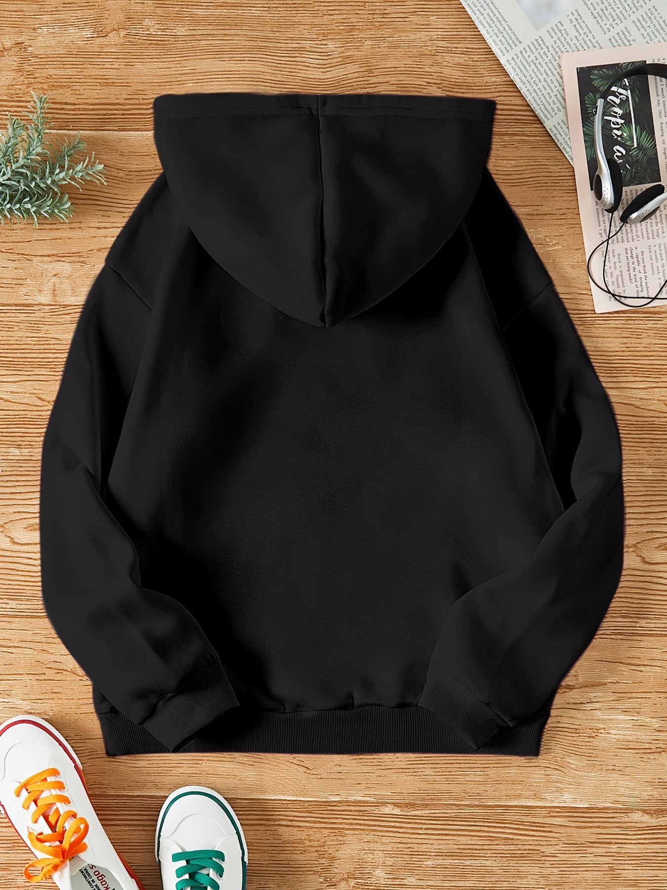 Graphic Print Hoodie, Drawstring Casual Hooded Sweatshirt for Winter & Fall, Women's Clothing