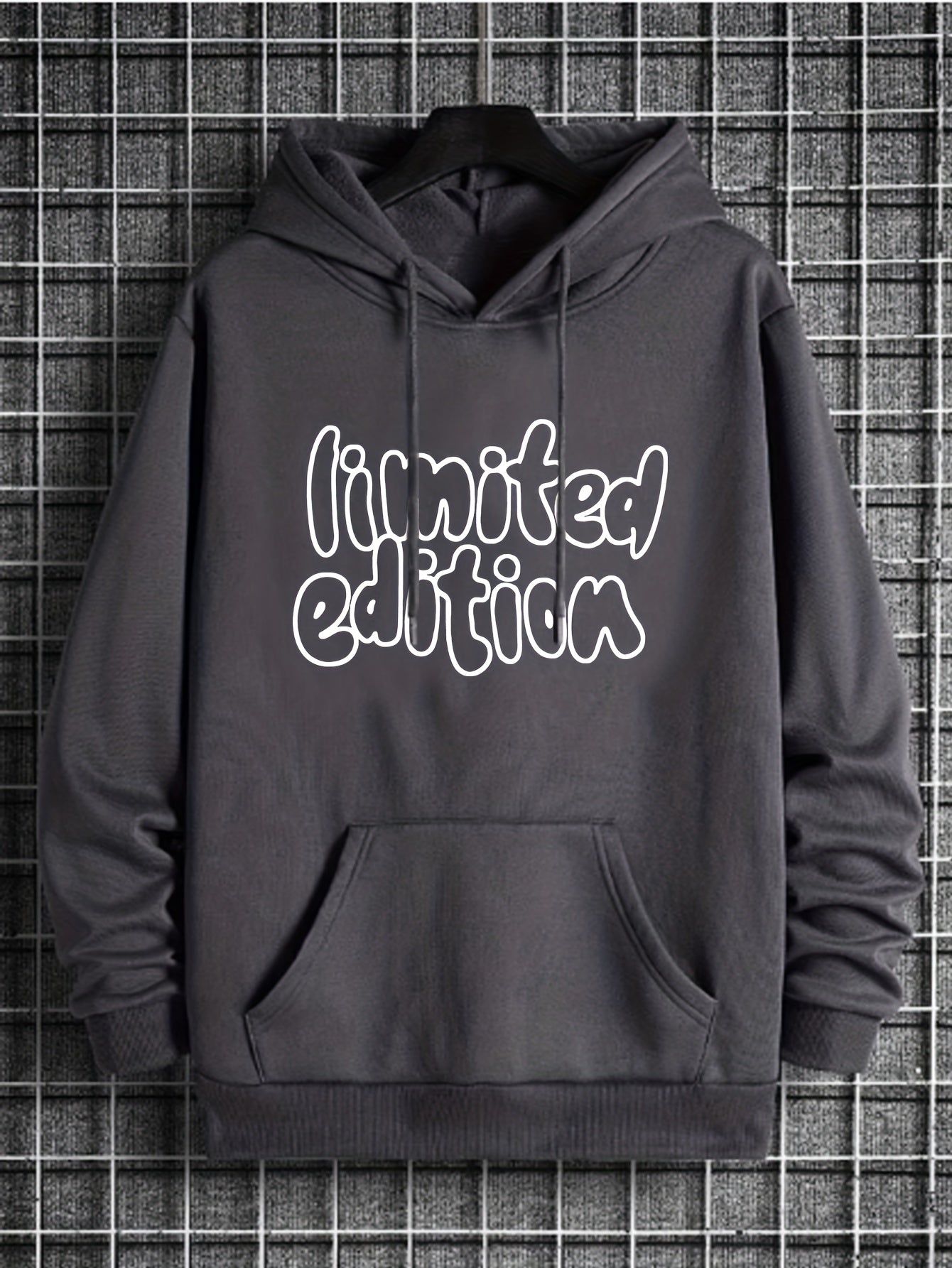 ''Limited Edition'' Graphic Men's Fleece Casual Drawstring Hoodie Sweatshirt Long Sleeve Fashion Hooded Pullover Hoodies With Pocket