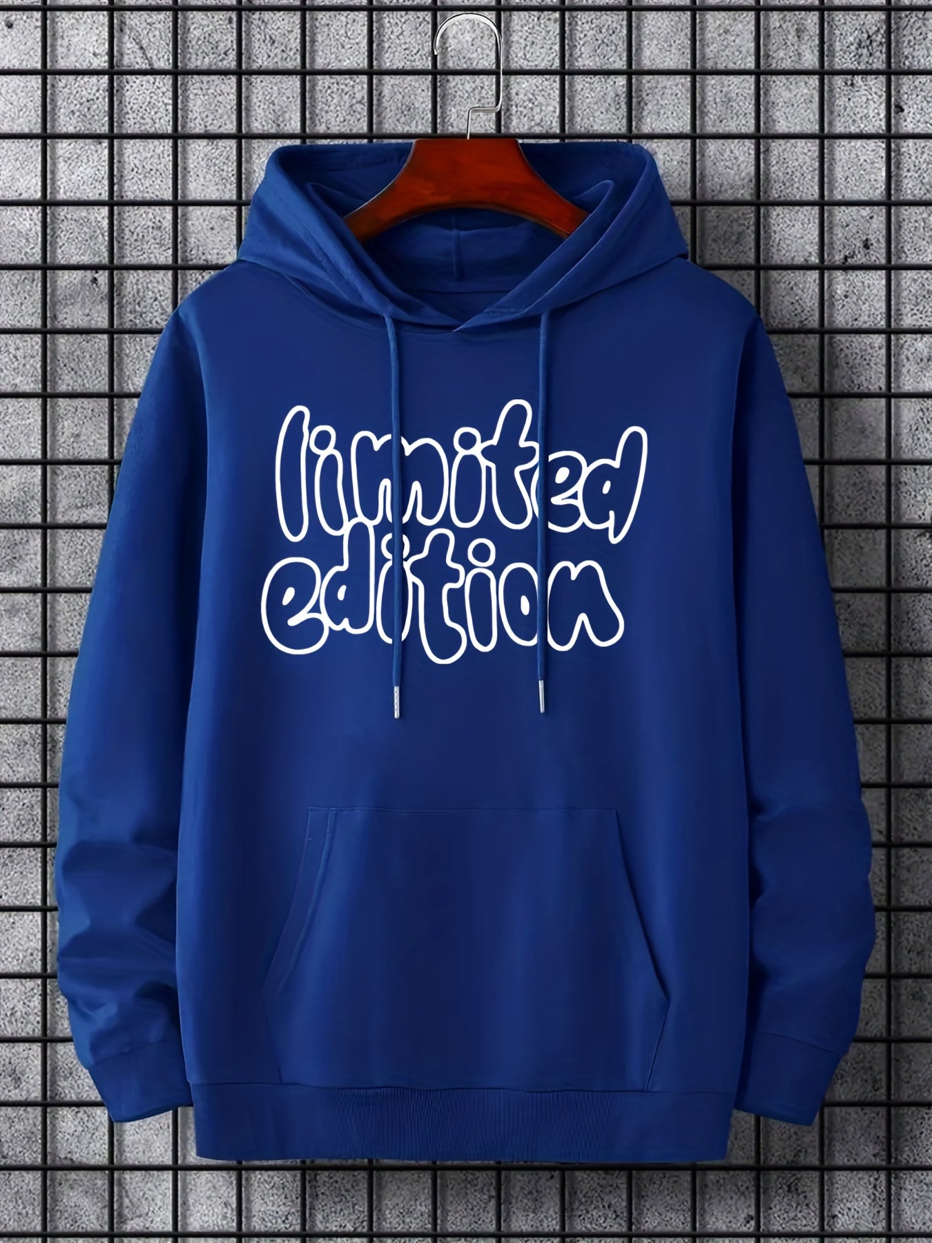 ''Limited Edition'' Graphic Men's Fleece Casual Drawstring Hoodie Sweatshirt Long Sleeve Fashion Hooded Pullover Hoodies With Pocket