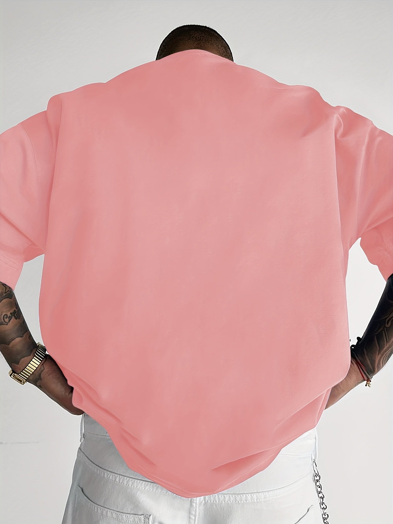 Men'S Casual Loose Short-Sleeve T-Shirt with a Bear Pattern Print.