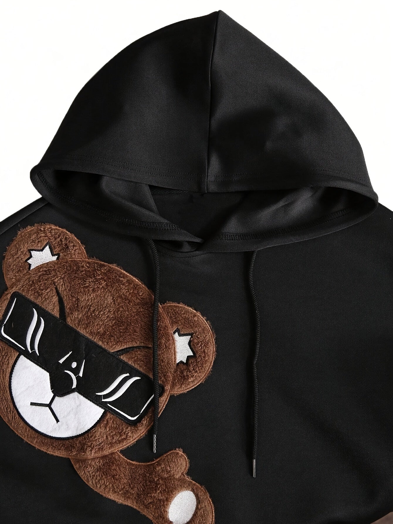 Men's Color Block Bruin Graphic Print Hoodie, Casual Long Sleeve Hooded Sweatshirt For Fall Winter Outdoor