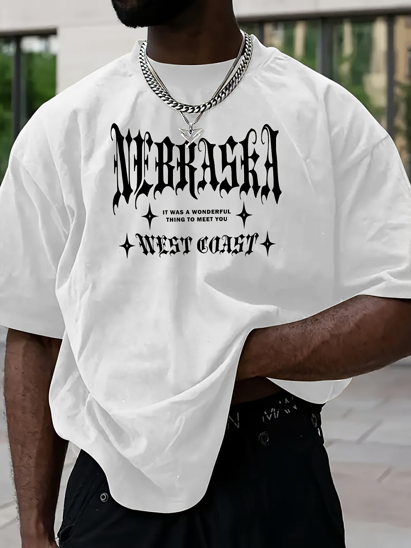 Men's Casual Angel & Peace Dove Graphic Tee - Loose Fit, Round Neck Short Sleeve T-Shirt for Summer Streetwear