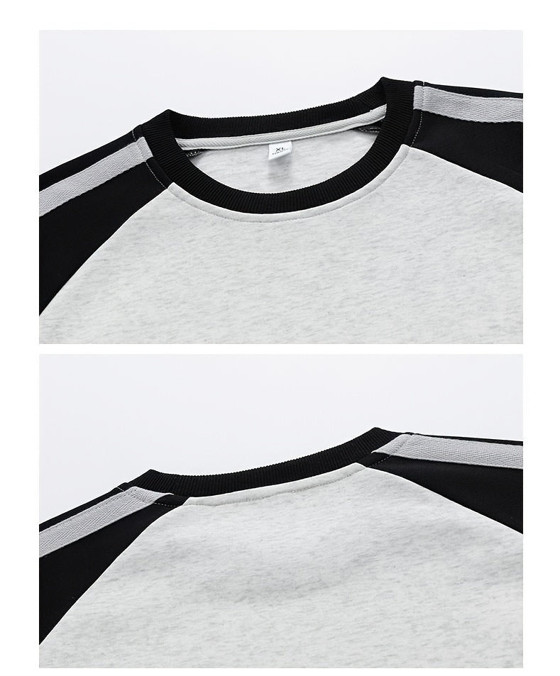 Men's Stylish Pink and Black Striped Crew-Neck Sweatshirt - Breathable, Casual Long-Sleeve Hoodie for City Walking, Street Lounging & Outdoor Activities, Polyester, Non-Stretch Fabric