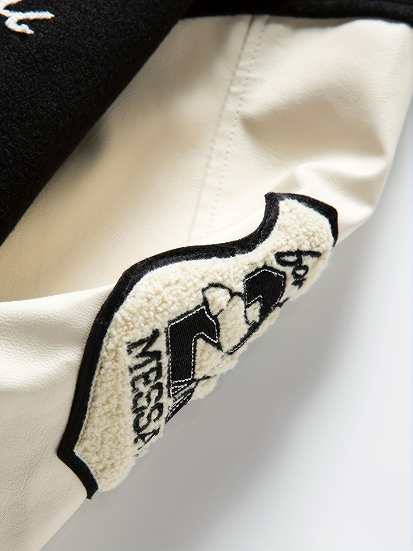 Embroidery Varsity Jacket, Men's Casual Color Block Button Up Jacket For Spring Fall School Baseball
