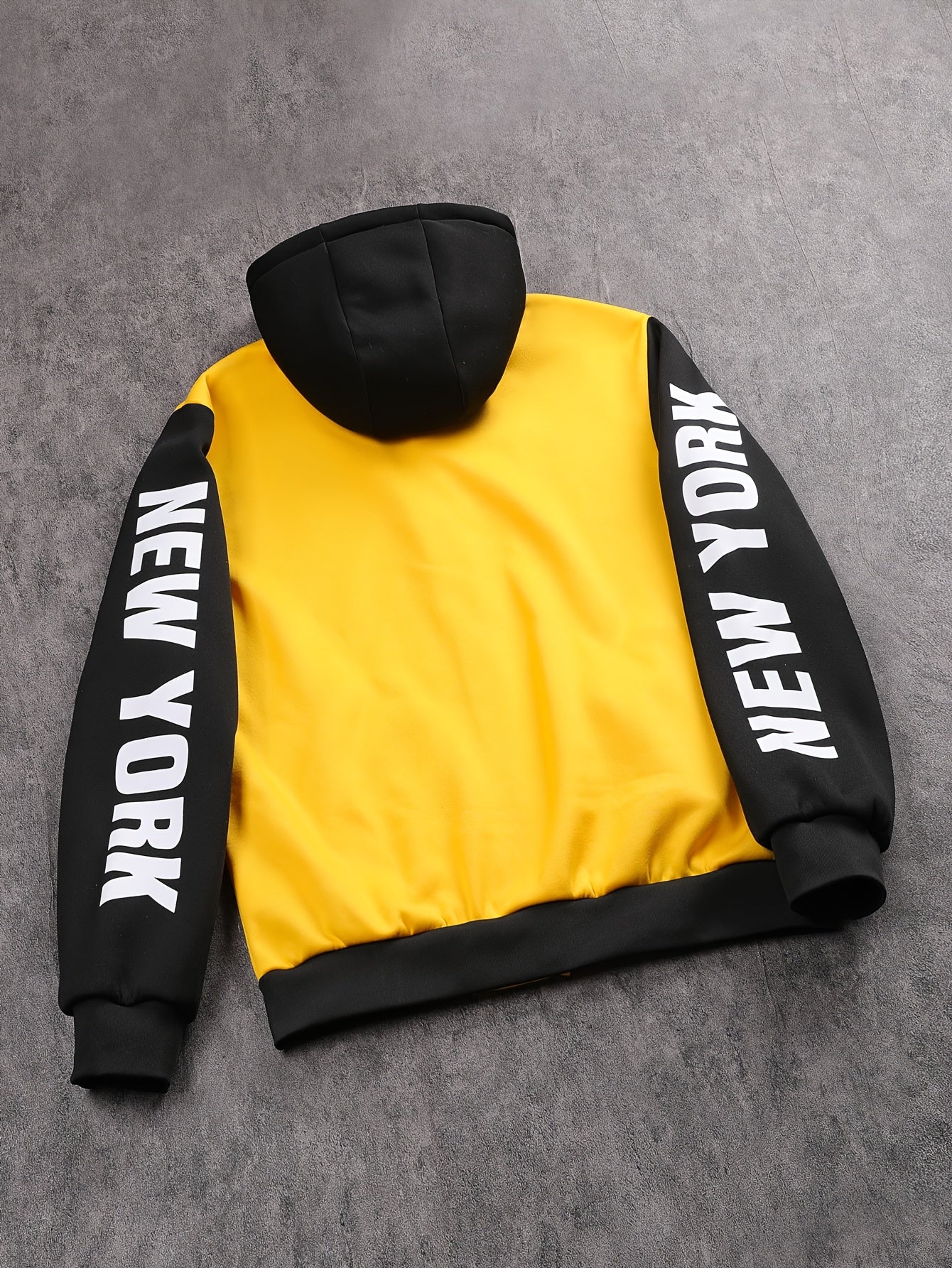 1pc Men'S Casual Knit Fabric Hooded Jacket with Letter Print, Long Sleeve, Snap Closure, Pocket Detail, No Lining - Daily & Casual Wear Baseball Style Hoodie