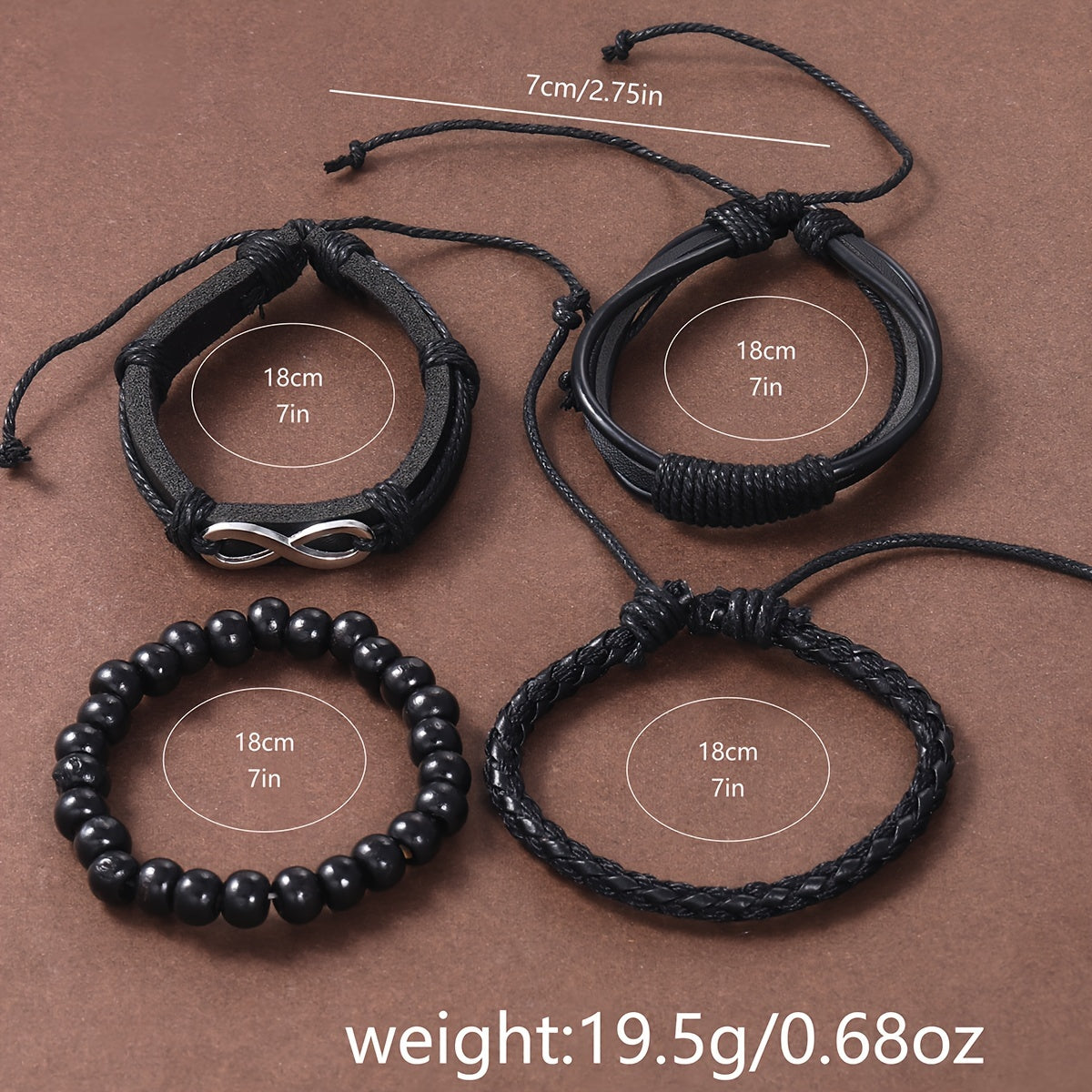 Middle East Ramadan Men Watch 1pc Men Black PU Leather Stainless Steel Case Casual Quartz Watch with 4pcs Bracelet Set Watch for Men Suitable for Men Party Holiday Birthday Wear Or As Brother The Best Gift for A Man No Box