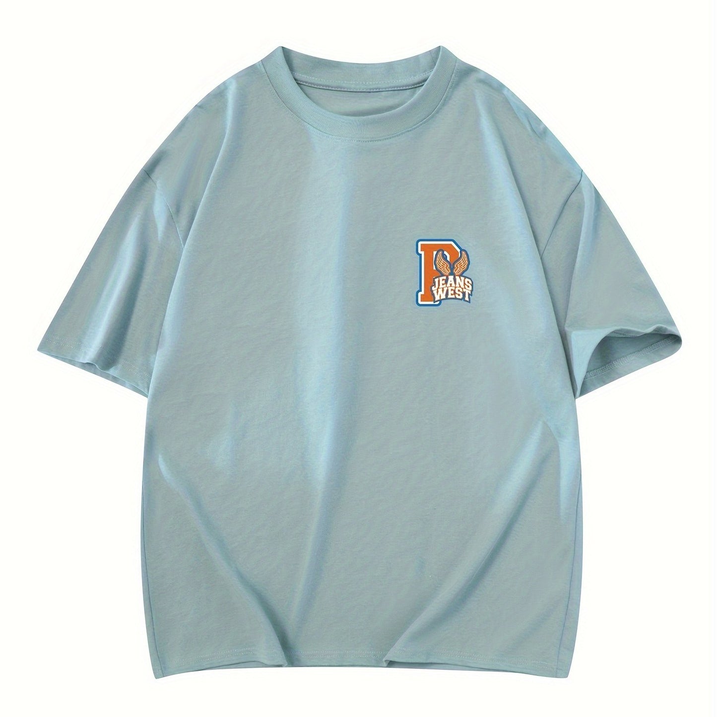 Men's Casual Cotton T-Shirt with Unique Letter Print - Loose Fit, Round Neck, Short Sleeve Tee for Summer