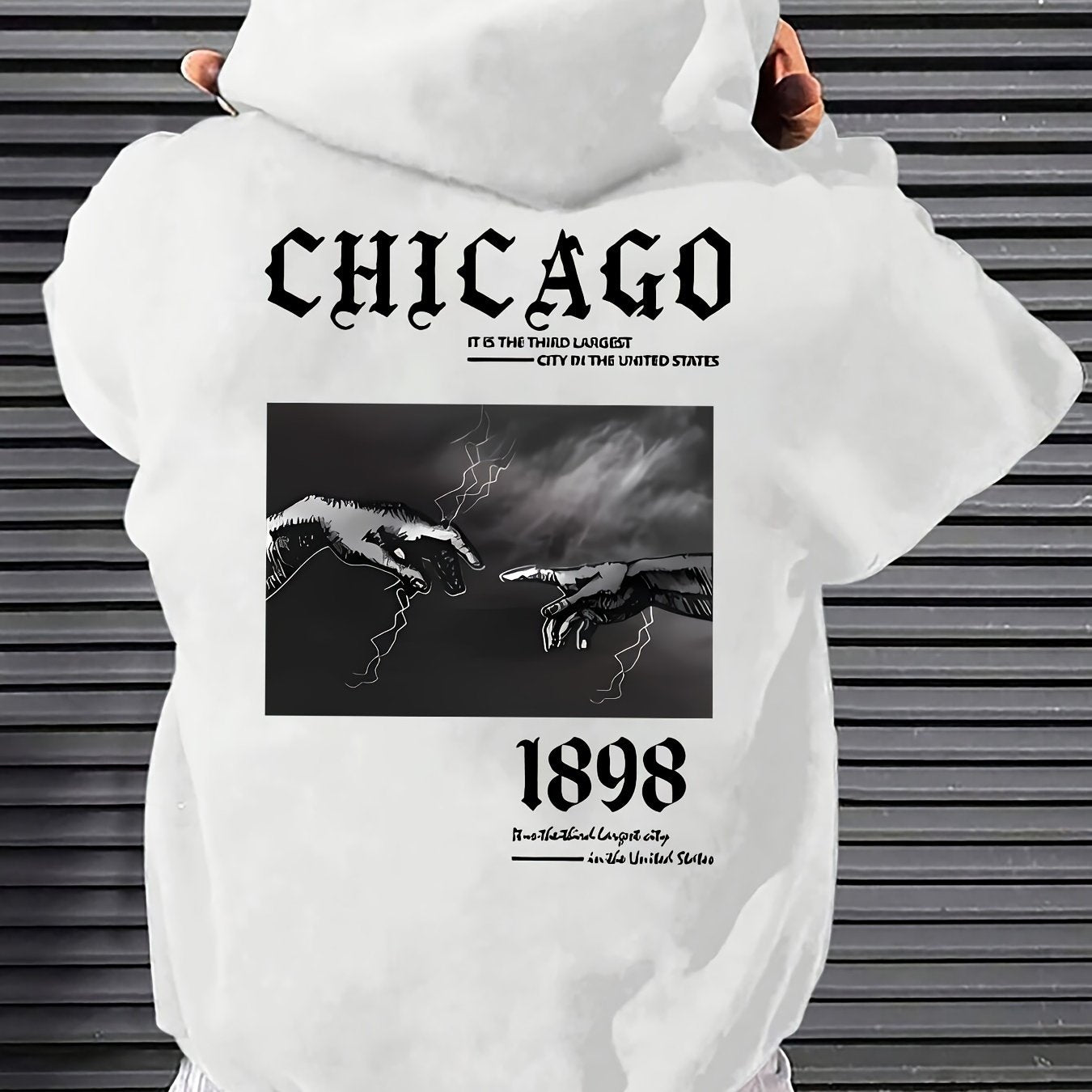 Men's Casual Hoodie with Unique Print Design - Soft Polyester, Machine Washable, Loose Fit Pullover with Kangaroo Pocket