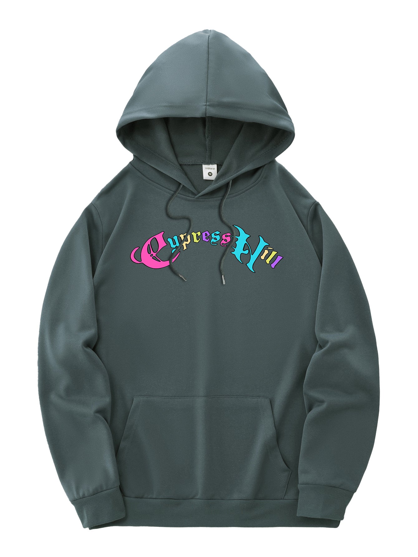 Men'S Fashion Hoodie with Cypress Hill Geometric Cartoon Print - All Season Casual Knit Polyester Sweatshirt with Hood, Drawstring, Kangaroo Pocket, Regular Fit - Unisex Stylish Pullover