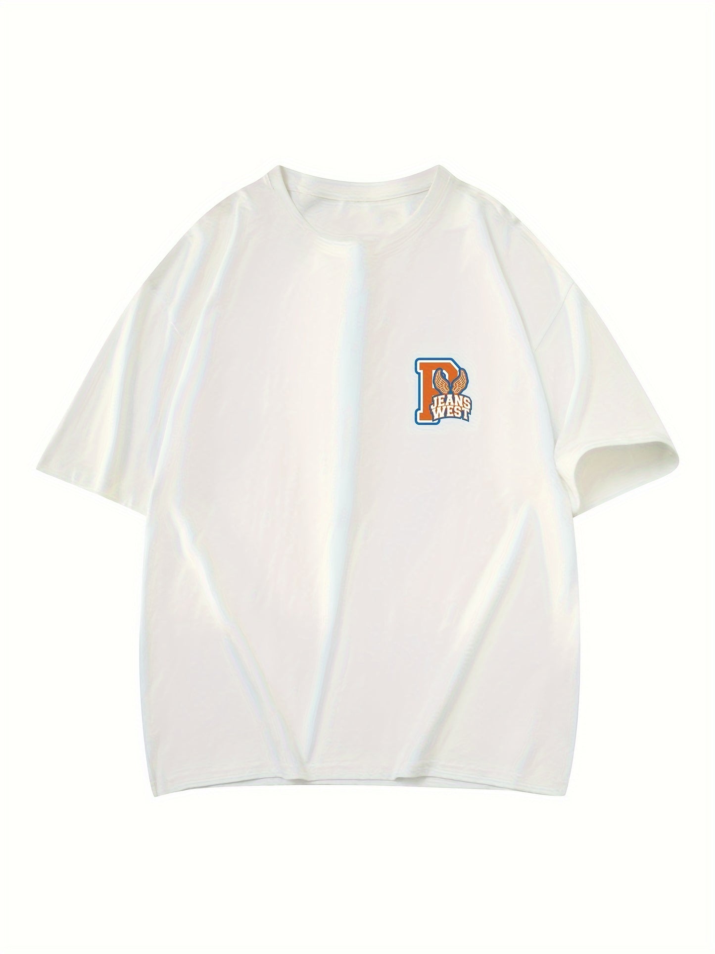 Men's Casual Cotton T-Shirt with Unique Letter Print - Loose Fit, Round Neck, Short Sleeve Tee for Summer