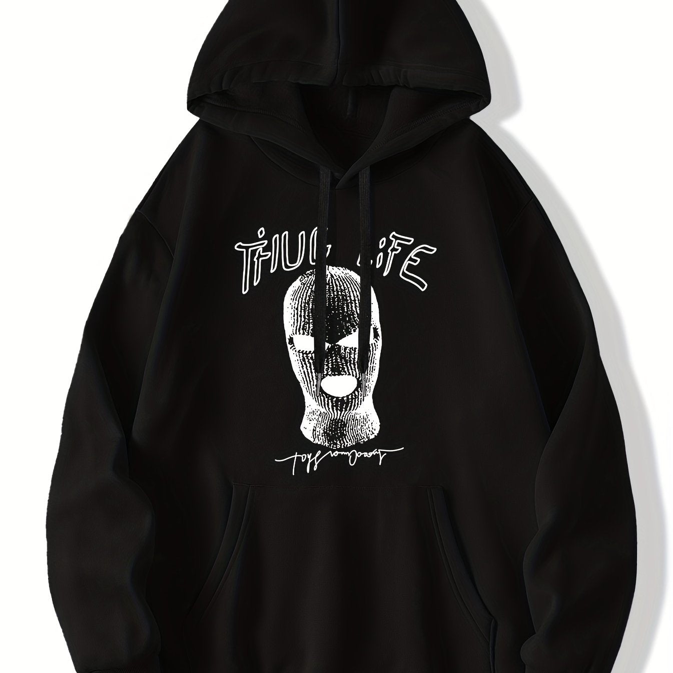 Mask Pattern Print Hooded Sweatshirt, Hoodies Fashion Casual Tops For Spring Autumn, Men's Clothing