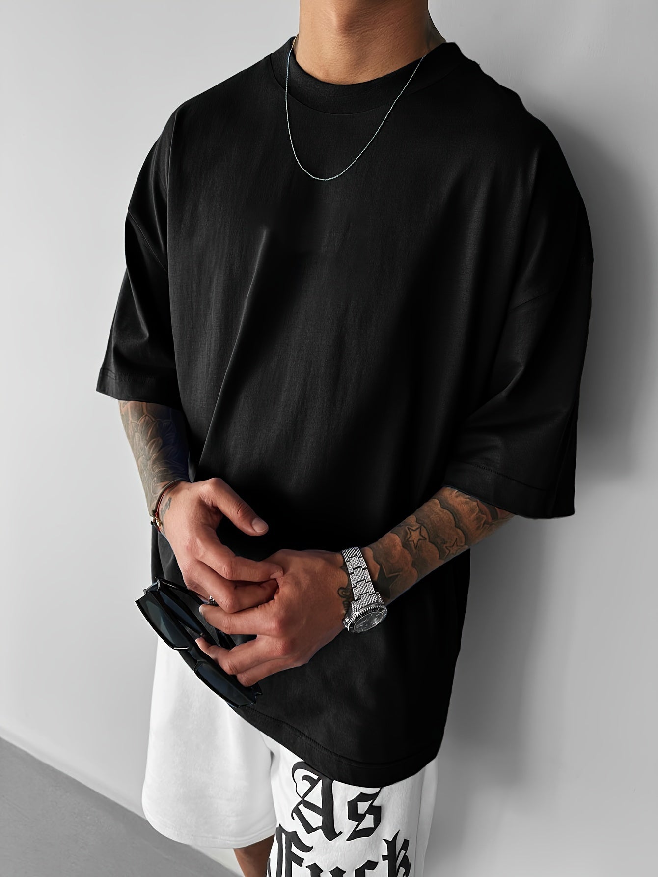 Men's Vintage Newspaper Print Casual Tee - Loose Fit, Round Neck, Polyester Blend, Summer Fashion